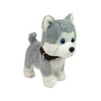 Pluszowy piesek husky interaktywny edukacyjny smycz piosenki chodzi