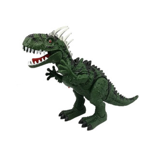 Dinozaur zielony na baterie porusza się z projektorem dźwiękiem