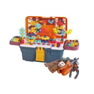 Klocki Puzzle Konstrukcyjne 3D z Wiertarką DIY w Skrzynce - EAN: 5905991007807