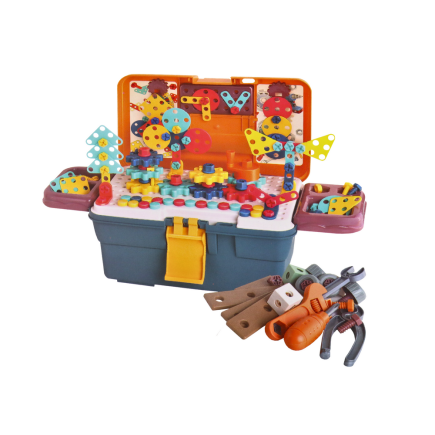 Klocki Puzzle Konstrukcyjne 3D z Wiertarką DIY w Skrzynce - EAN: 5905991007807