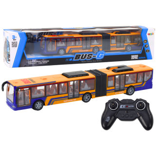 Autobus miejski przegubowy zdalnie sterowany rc pomarańczowy