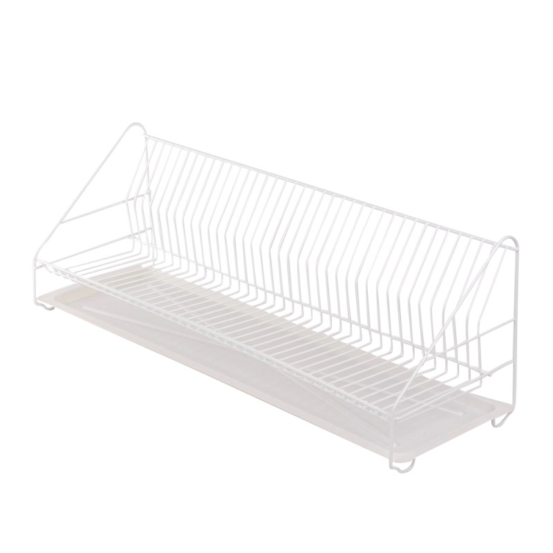 Suszarka do naczyń 1-poziomowa 80cm biała z tacką - EAN: 5906551040814