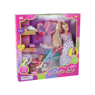 Lalka lucy w ciąży zestaw akcesoria xxl