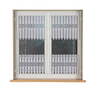 Zazdrostka haftowana panelowa na batyście, wysokość 60cm, kolor 001 biały