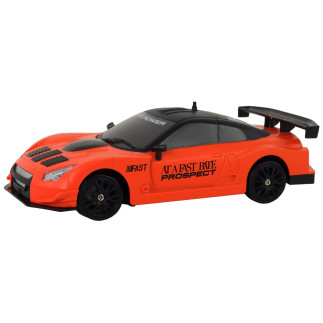 Autko sportowe zdalnie sterowane r/c 1:24 pomarańczowe wymienne koła