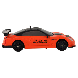 Autko sportowe zdalnie sterowane r/c 1:24 pomarańczowe wymienne koła