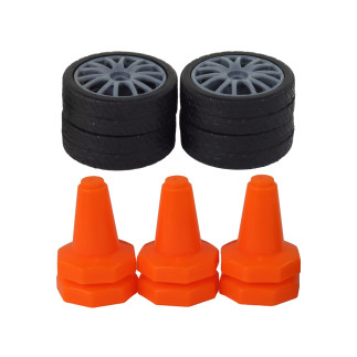 Autko sportowe zdalnie sterowane r/c 1:24 szare wymienne koła
