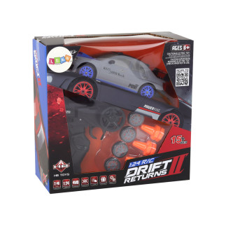 Autko sportowe zdalnie sterowane r/c 1:24 szare wymienne koła