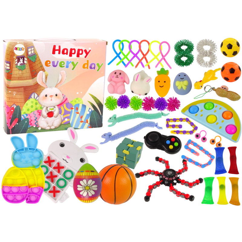 Zestaw Zabawek Wielkanocnych Fidget Toys Pop It Squishy Antystresowe 42 Elementy EAN: 5905323216754
