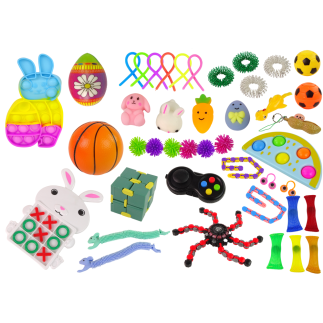 Zestaw Zabawek Wielkanocnych Fidget Toys Pop It Squishy Antystresowe 42 Elementy EAN: 5905323216754