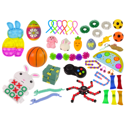Zestaw Zabawek Wielkanocnych Fidget Toys Pop It Squishy Antystresowe 42 Elementy EAN: 5905323216754