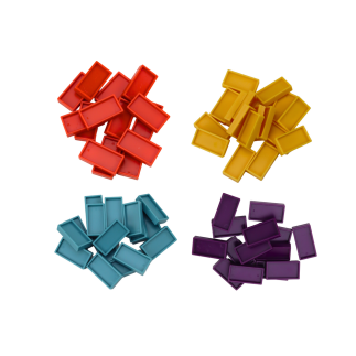 Autko czerwony dinozaur na baterie układające kolorowe domino 4 kolory klocków