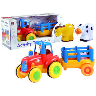 Traktor przyczepa zwierzątka gra świeci odgłosy