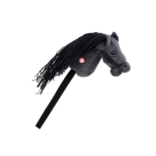 Pluszowa Głowa Konia Na Kiju Hobby Horse Koń Długowłosy Czarny Dźwięki