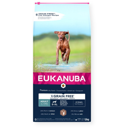 Eukanuba dorosły wszystkie rasy bez zbóż dziczyzna - sucha karma dla psa - 12 kg