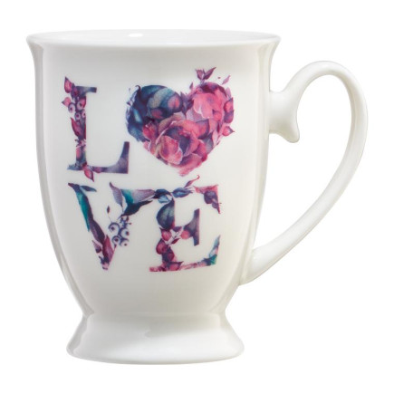 AM-LOVE LETTERS 300ML KUBEK NBC,NAPIS KWIATOWY
