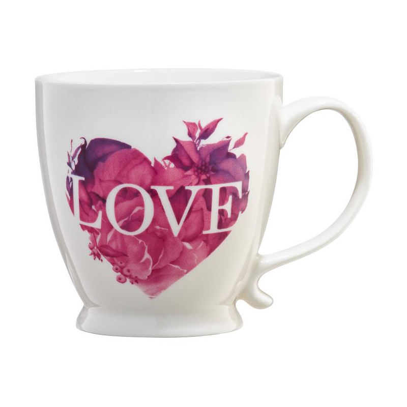 Kubek na stopce Love Letters różowe serce 400 ml AMBITION