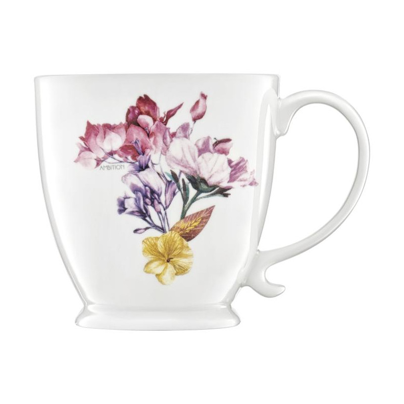 Kubek porcelanowy Garden na stopce 480 ml kwiatek AMBITION