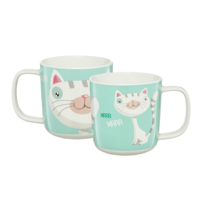 AM-PETS KUBEK 370ML KOT BIALY