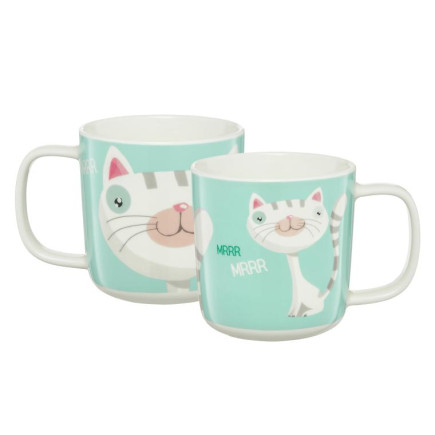 AM-PETS KUBEK 370ML KOT BIALY