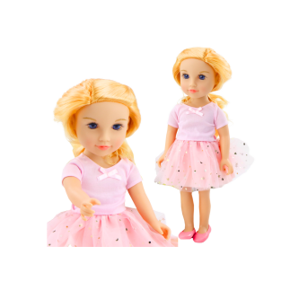 Różowa Lalka w Sukience z Tiulem i Blond Włosami EAN: 5905991009351