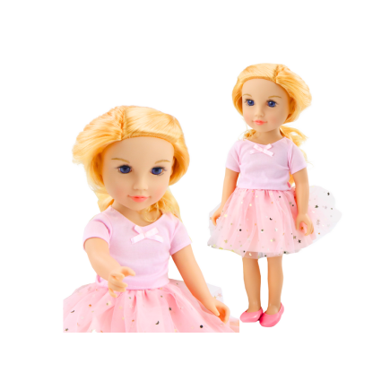 Różowa Lalka w Sukience z Tiulem i Blond Włosami EAN: 5905991009351