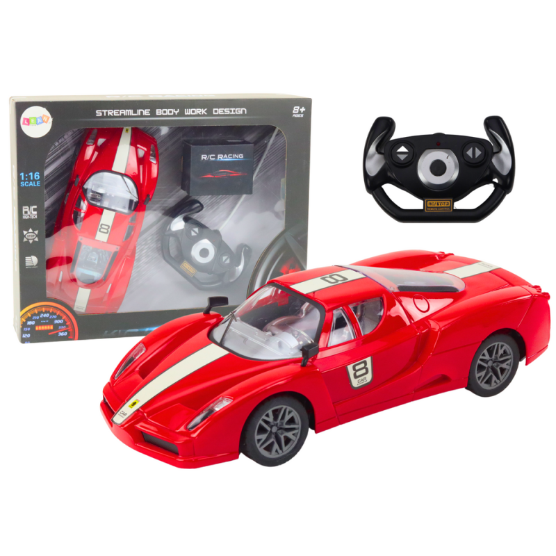 Czerwone auto sportowe zdalnie sterowane na pilota 1:16 R/C - EAN: 5905991017813