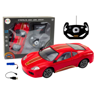 Auto sportowe zdalnie sterowane na pilota 1:16 r/c czerwone