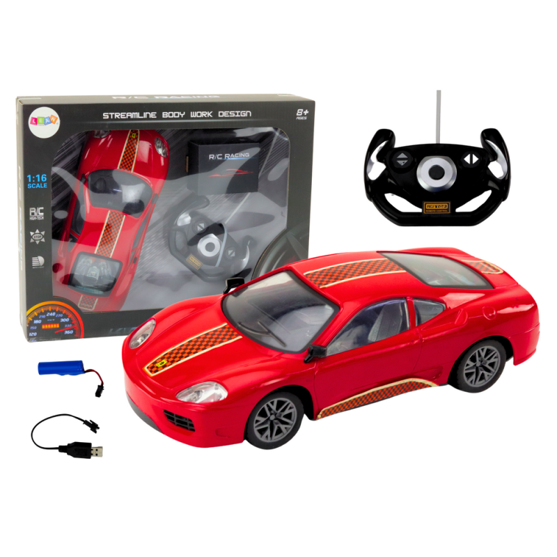 Czerwone Auto Sportowe Zdalnie Sterowane R/C 1:16 - EAN: 5905991017790