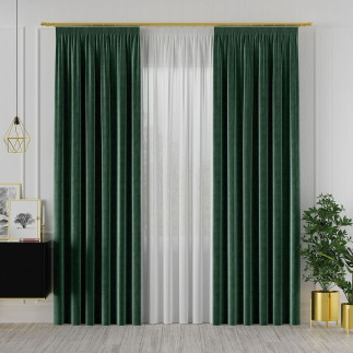 Velvet tkanina dekoracyjna, wysokość 300cm, kolor 107 ciemny zielony