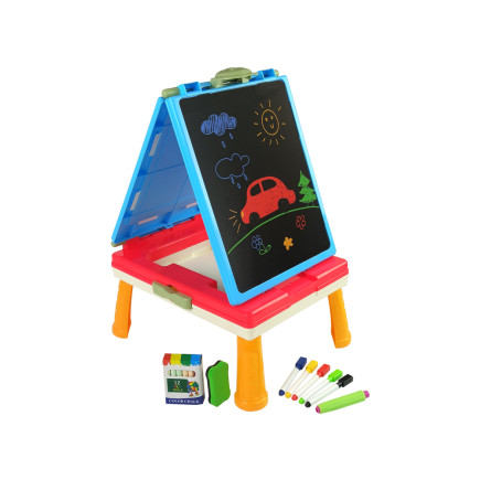 Tablica 3w1 Magnetyczno-Kredowa Niebieska Stolika do Gier - EAN: 5904204754231