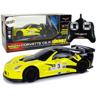 Auto sportowe r/c 1:24 corvette żółte c6.r  2.4 g światła