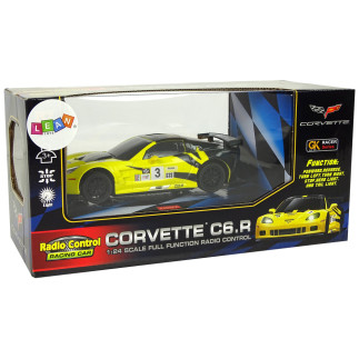 Auto sportowe r/c 1:24 corvette żółte c6.r  2.4 g światła