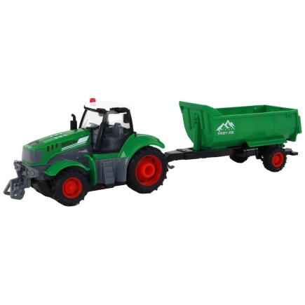 Zdalnie sterowany traktor r/c z przyczepą zielony 1:24 EAN 5905679077061