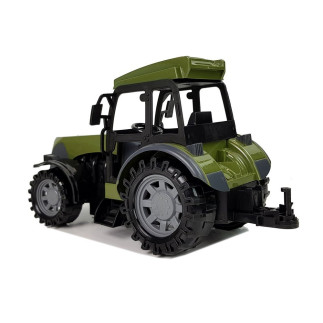 Zielony traktor z przyczepą cysterna na mleko zdalnie sterowany 2.4g