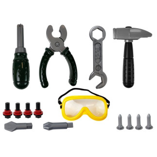 Zestaw majsterkowicza: wiertarka na baterie, okulary ochronne, kask - EAN: 5904665997987