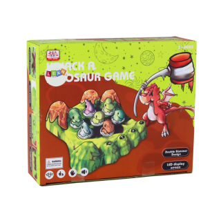 Gra wack-a-mole dinozaury plansza młotki zielona światła dźwięki