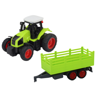 Traktor zdalnie sterowany rc z przyczepą 1:16 zielony