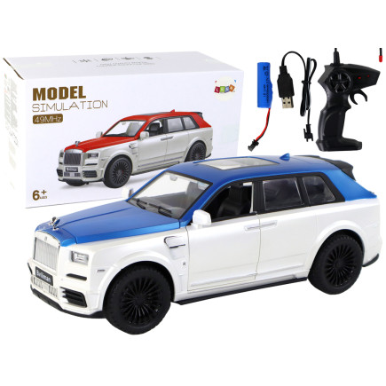 Auto r/c 1:20 biało-niebieskie zdalnie sterowane