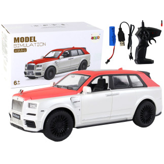 Auto r/c 1:20 biało-czerwone samochód pilot