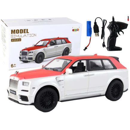 Auto r/c 1:20 biało-czerwone samochód pilot
