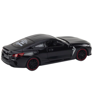 Auto sportowe metalowe napęd frykcyjny otwierane elementy 1:24 czarne