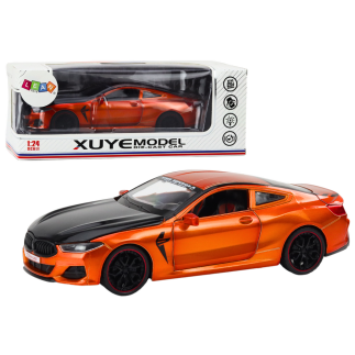 Auto sportowe metalowe napęd frykcyjny otwierane elementy 1:24 pomarańczowe