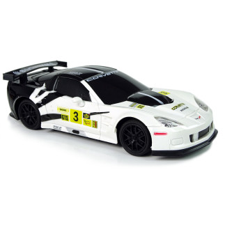 Auto sportowe wyścigowe  r/c 1:24 corvette c6.r biały 2.4 g światła