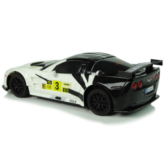 Auto sportowe wyścigowe  r/c 1:24 corvette c6.r biały 2.4 g światła