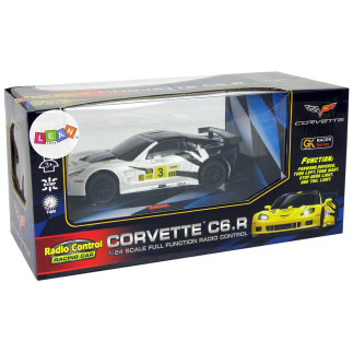 Auto sportowe wyścigowe  r/c 1:24 corvette c6.r biały 2.4 g światła