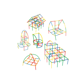 Zestaw słomek do konstrukcji 3d w pudełku kolorowe 800 el