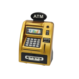 Bankomat skarbonka dla dzieci - nauka oszczędzania, złoto-czarny, EAN: 5905991006237