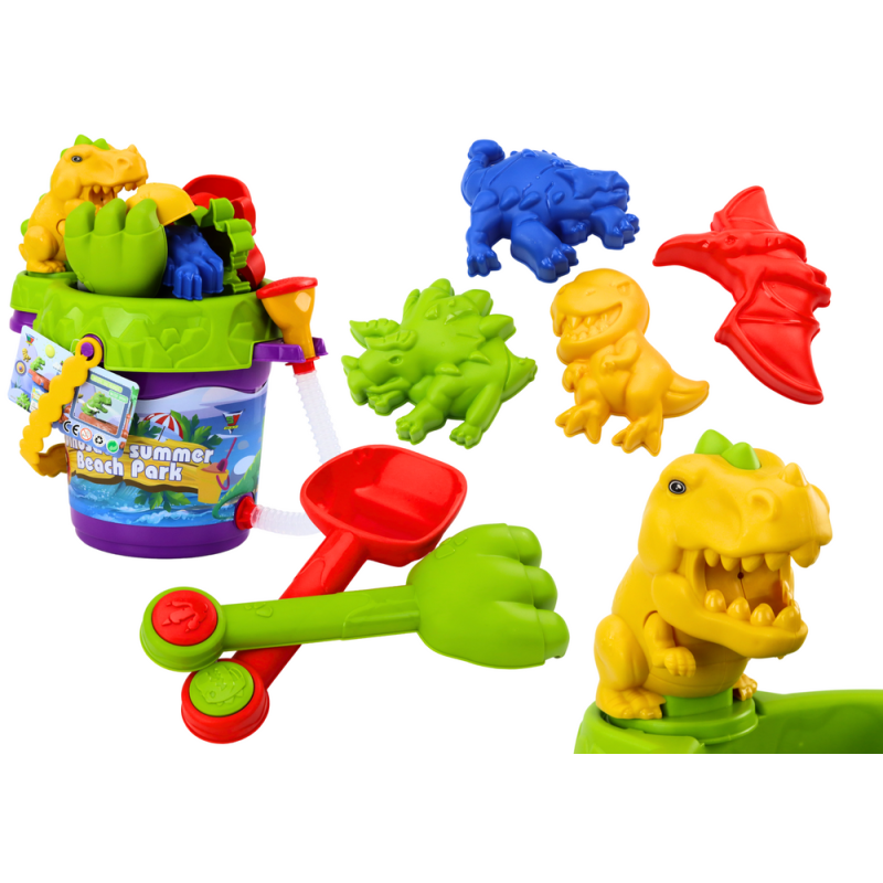Zestaw do piasku Dinozaury z wiaderkiem, prysznicem i konewką EAN: 5905991021469