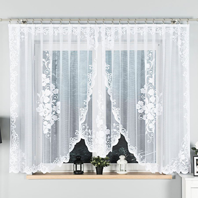 Fuksja firanka żakardowa gotowa 400x160cm biały EAN: 5907693225411